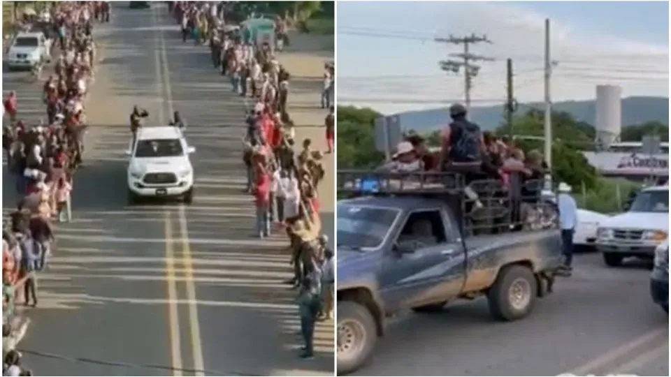 Aplausos y celebración en Chiapas ante desfile del Cartel de Sinaloa