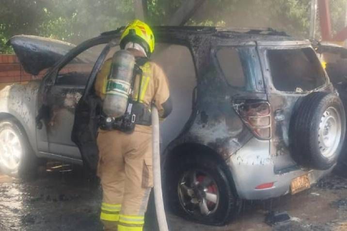 Parqueadero del terminal de Bucaramanga ardió en llamas