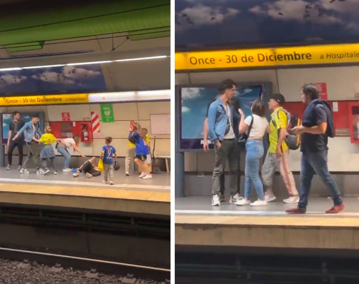 VIDEO. Hincha de Boca que buscó pelea terminó en el piso