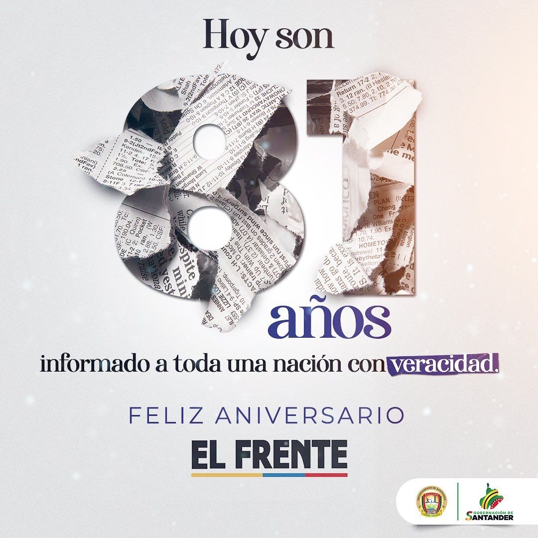 Reconocimiento de la Gobernación por el Aniversario de EL FRENTE