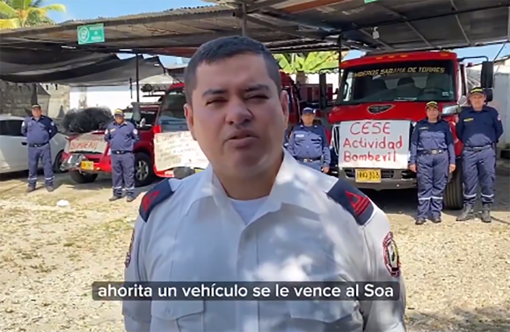 Bomberos de Sabana de Torres exigen pagos de sus salarios
