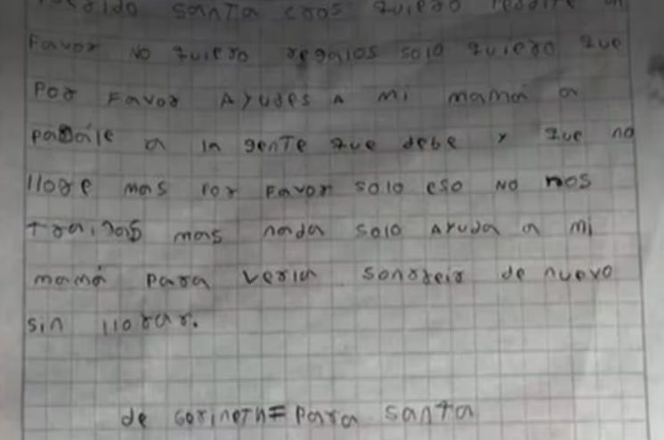Carta al Niño Dios: Niña pide ayuda para su mamá por deudas con ‘gota a gota’