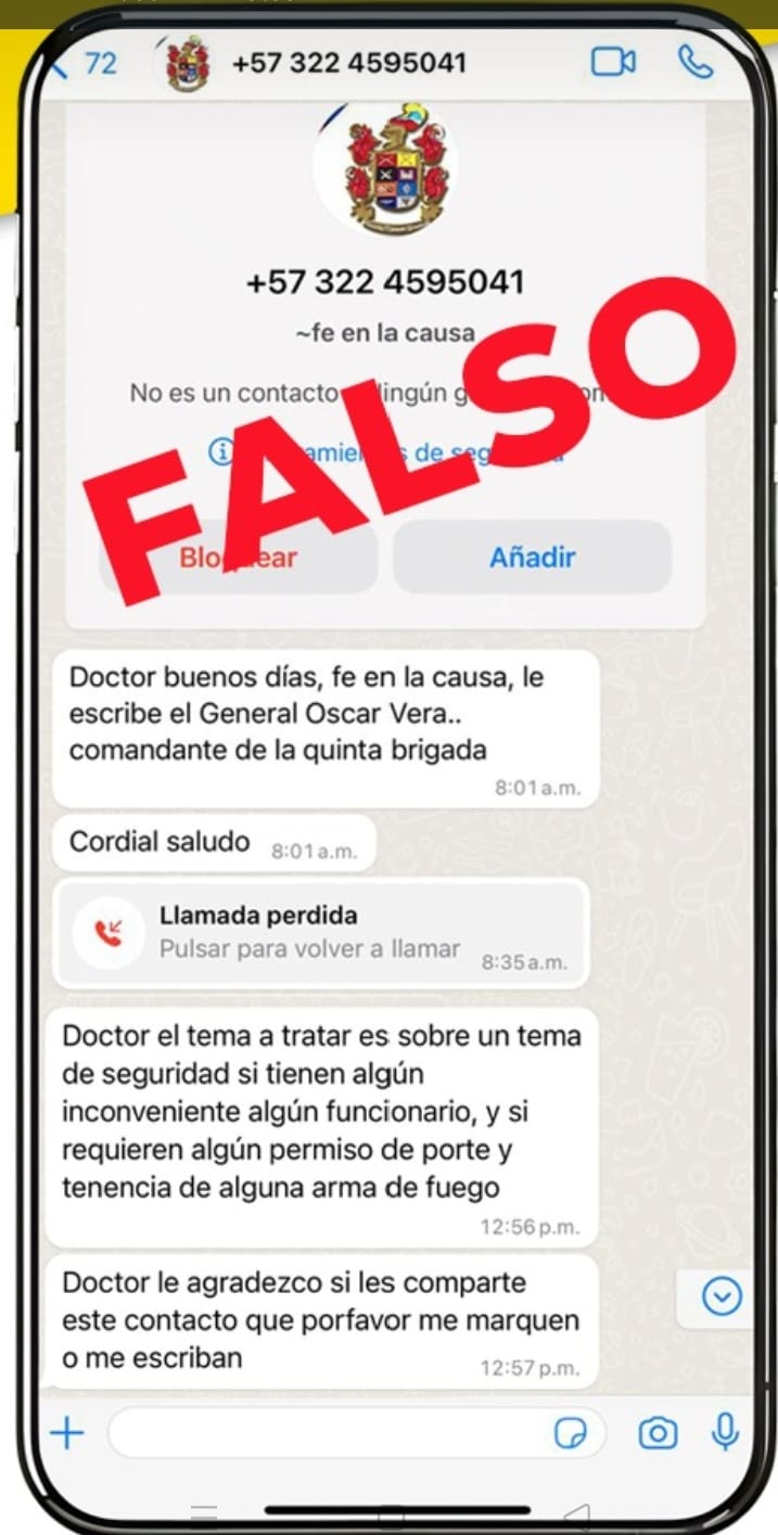 Suplantación de identidad : La práctica delictiva que afectó al Comandante de la Quinta Brigada