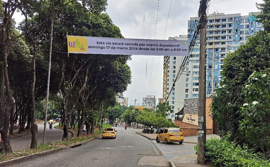 Cierres viales por competiciones ciclísticas y atléticas en Bucaramanga