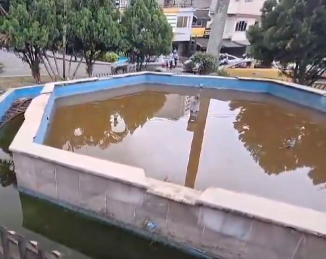 Presencia de zancudos en fuente abandonada de Mejoras Públicas en Bucaramanga