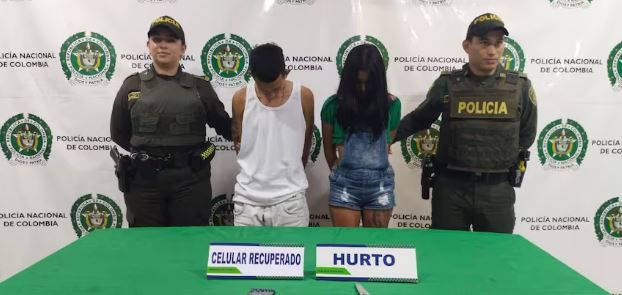 Pareja de criminales robaba menores con un puñal en Bucaramanga