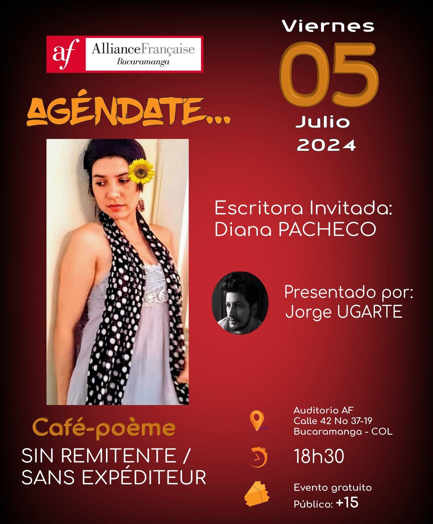 Café Poema en la Alianza Francesa de Bucaramanga