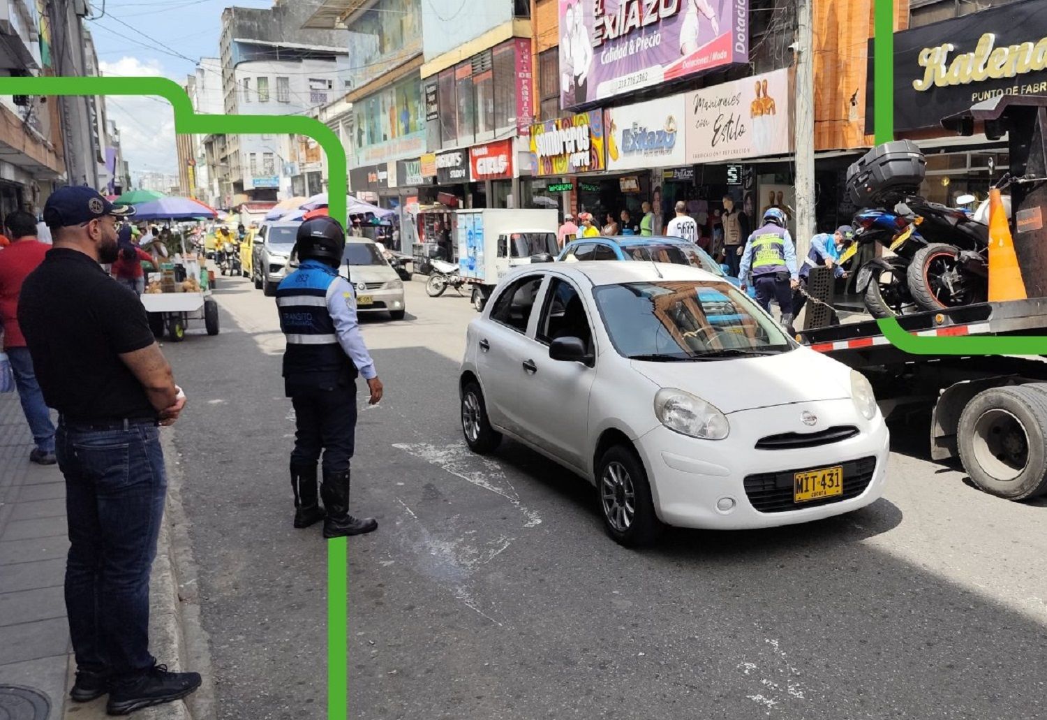 Tránsito Bucaramanga despeja las vías del centro de la ciudad para recuperar el espacio público