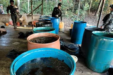 Aumenta incautación de insumos para la producción de cocaína en Colombia