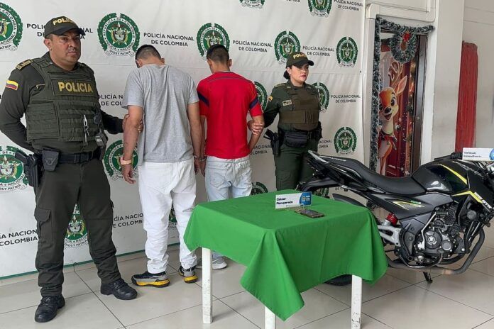 Capturan a dos motoladrones tras un robo en Floridablanca