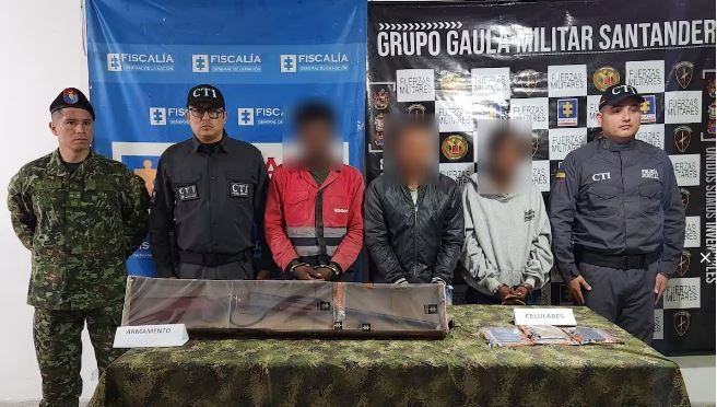 Capturan a tres miembros de ‘Los Salinas’ por extorsión a ganaderos y agricultores en Santander