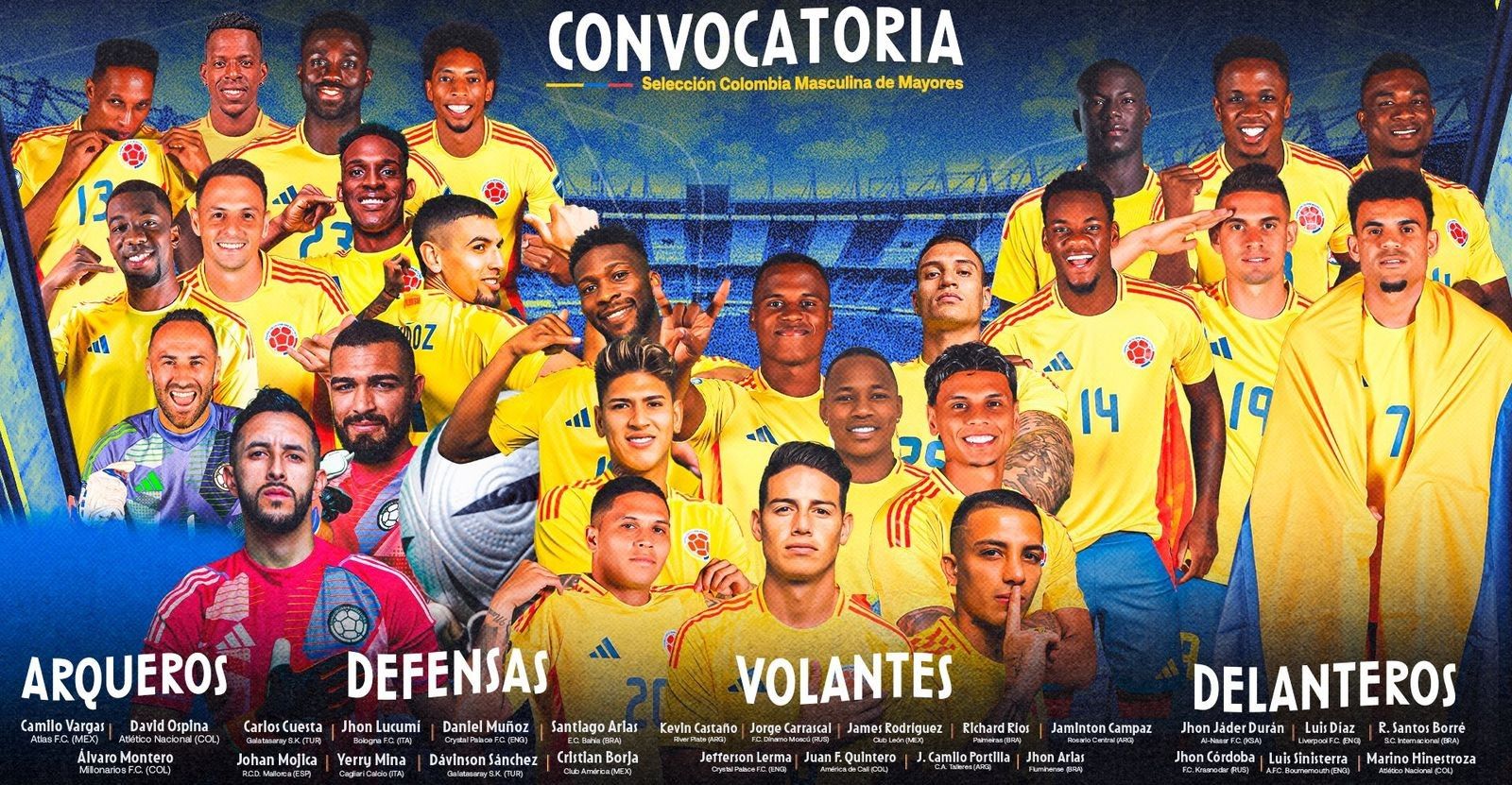 Convocatoria de Colombia para juegos de Eliminatorias