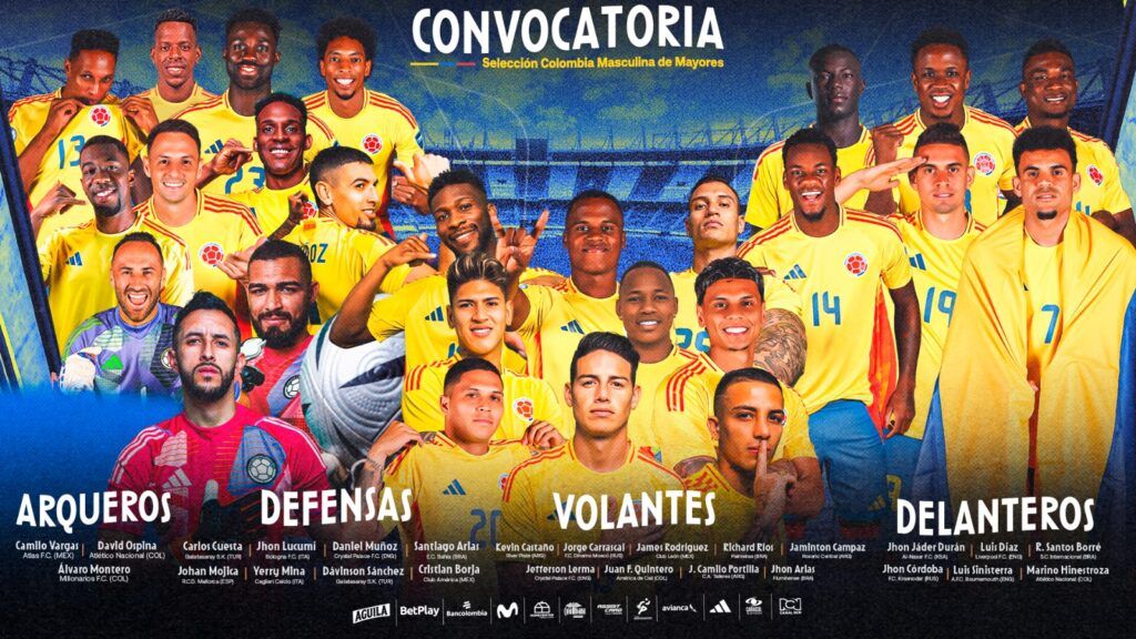 Sorpresas en la lista de la Selección Colombia para enfrentar a Brasil y Paraguay