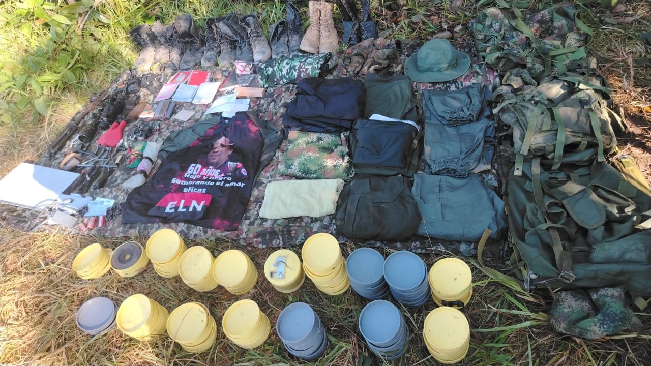 Autoridades destruyen depósito ilegal del ELN en el Magdalena Medio