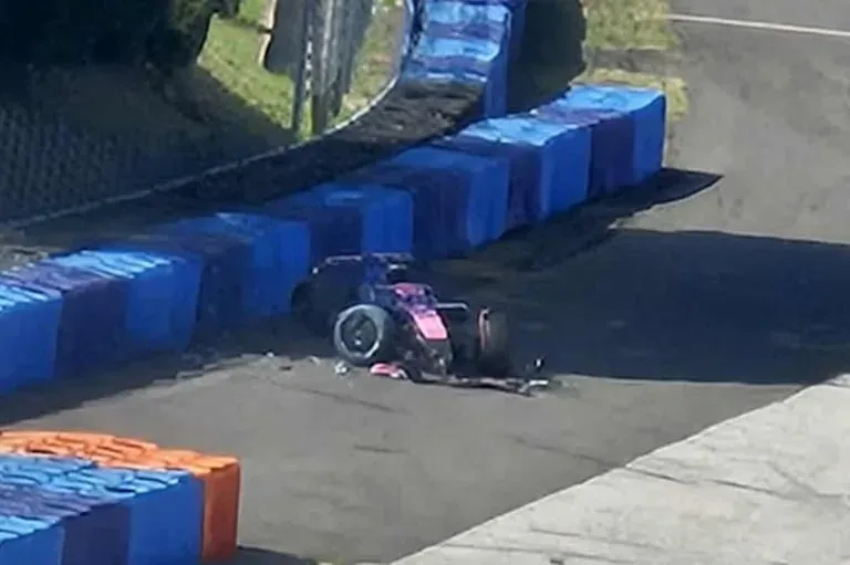 Franco Colapinto sufrió un accidente durante las pruebas de neumáticos de F1 en Hungría