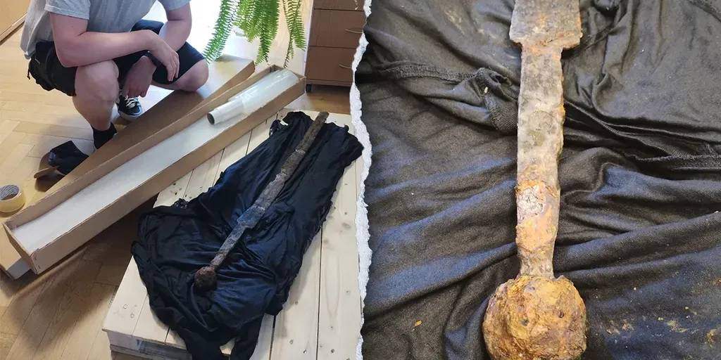 Pescador se encontró una espada medieval de 700 años de antiguedad