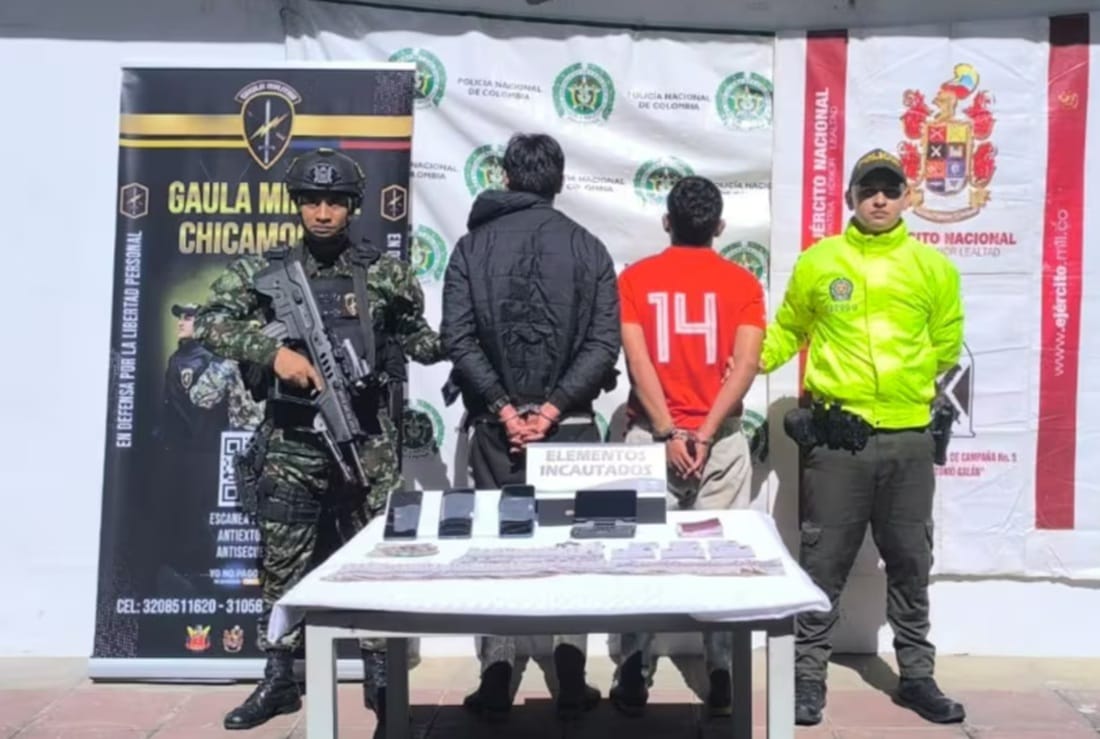 Cacos que extorsionaban hasta al Alcalde de Coromoro cayeron en poder de la Ley