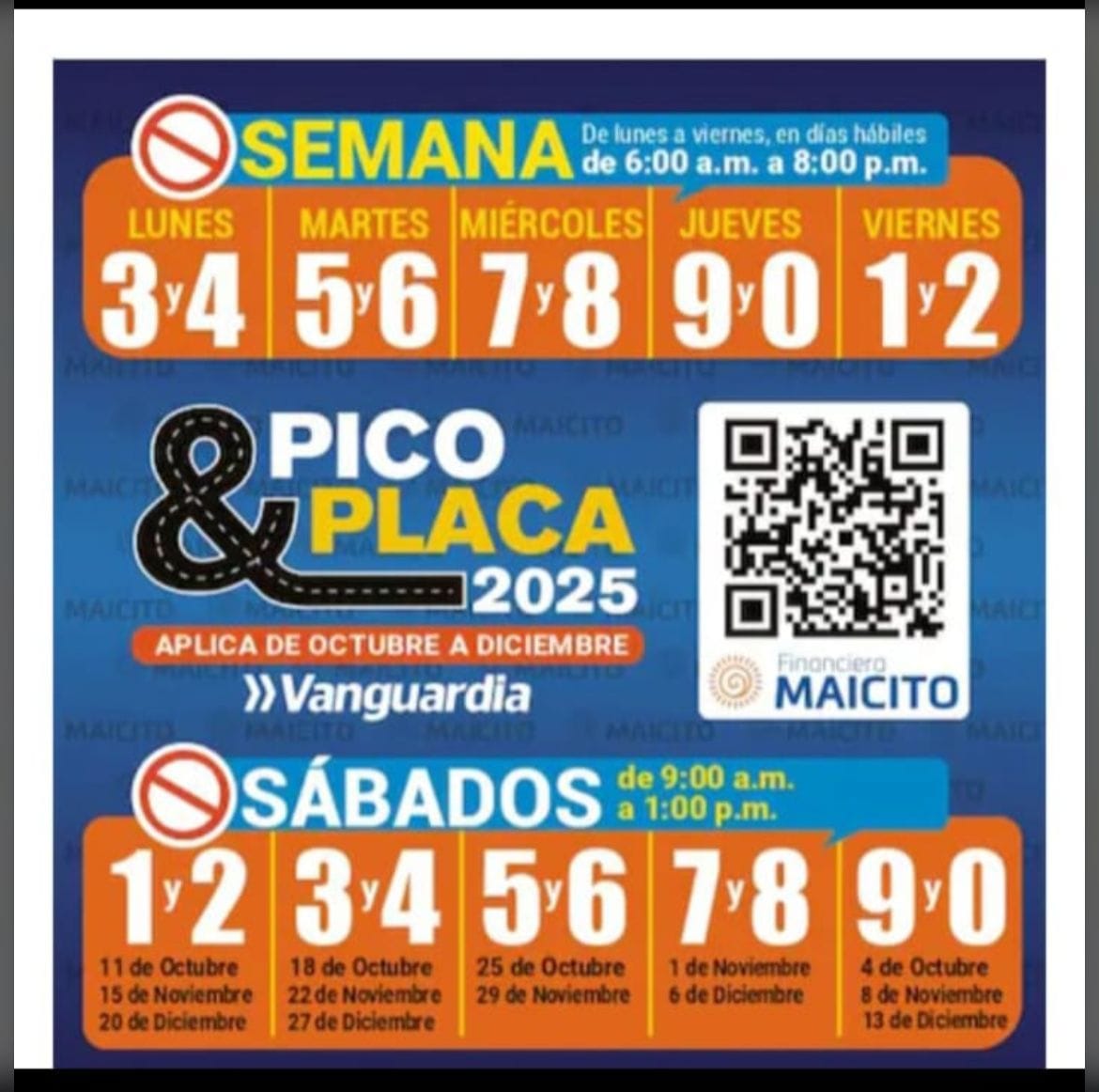 Pico y placa  metropolitano que entra en vigor el 1 de octubre definió calendario hasta diciembre