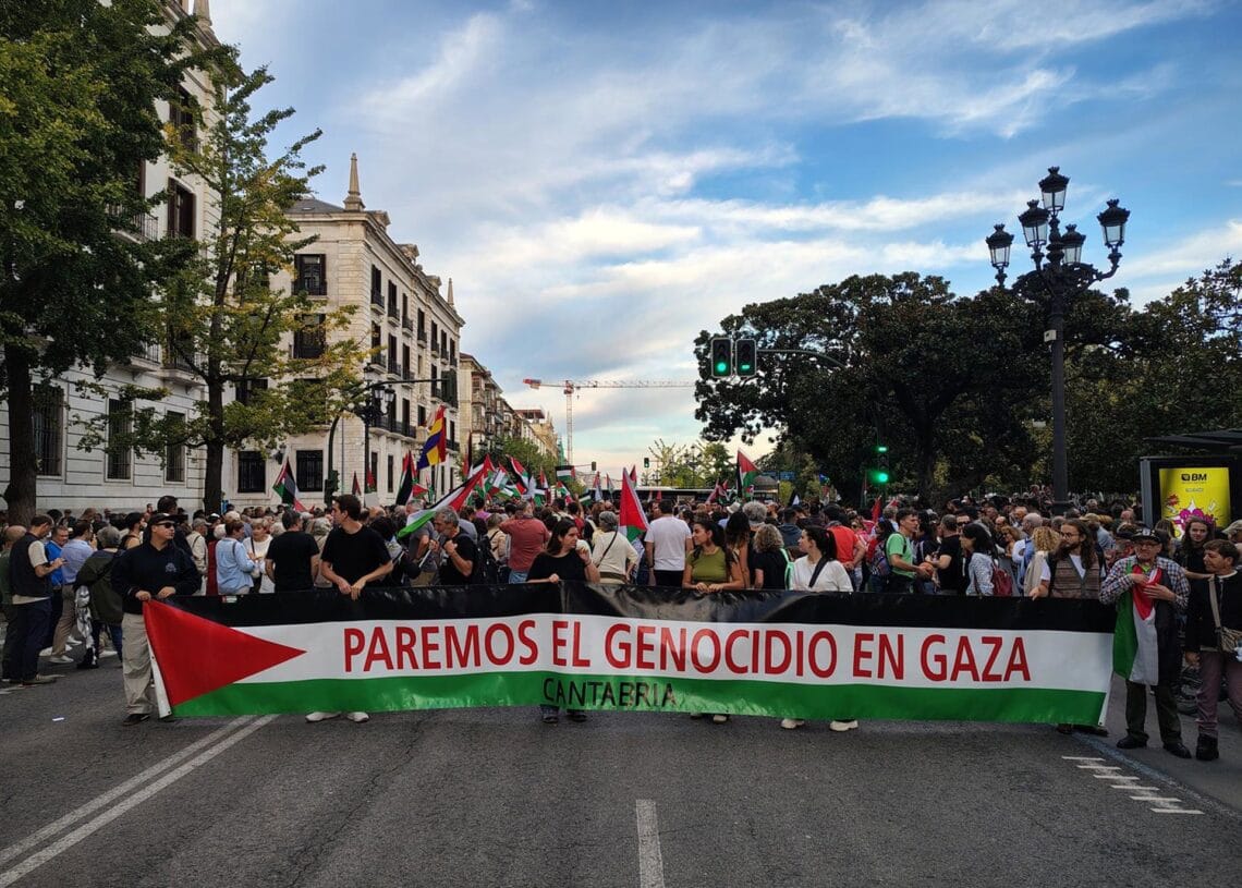 Bloqueos en calles de Bucaramanga por manifestación en favor de Palestina