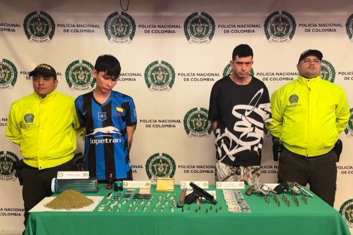 Capturados por alquiler de armas y venta de drogas frente a un colegio en Bucaramanga