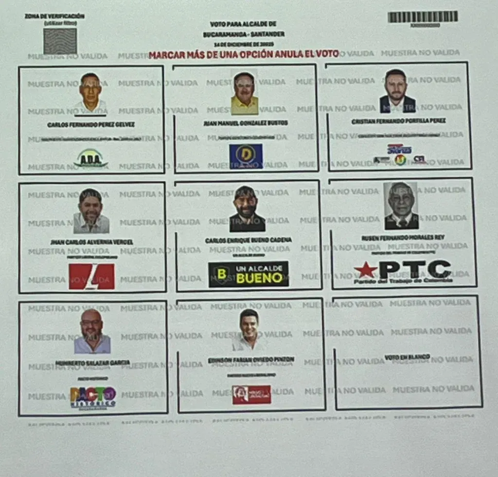 Ubique a su candidato: Listo el tarjetón para las atípicas de Bucaramanga