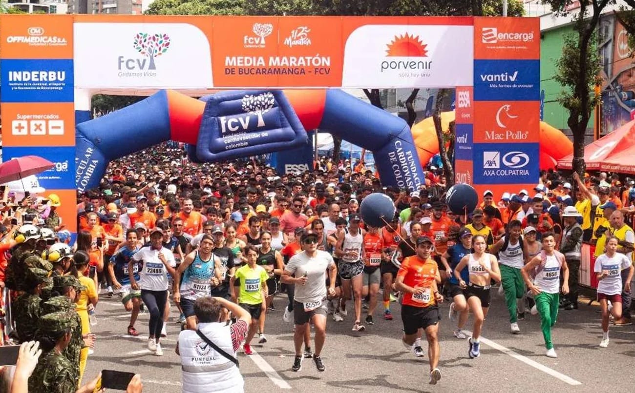Cierres viales este domingo por la Media Maratón de Bucaramanga