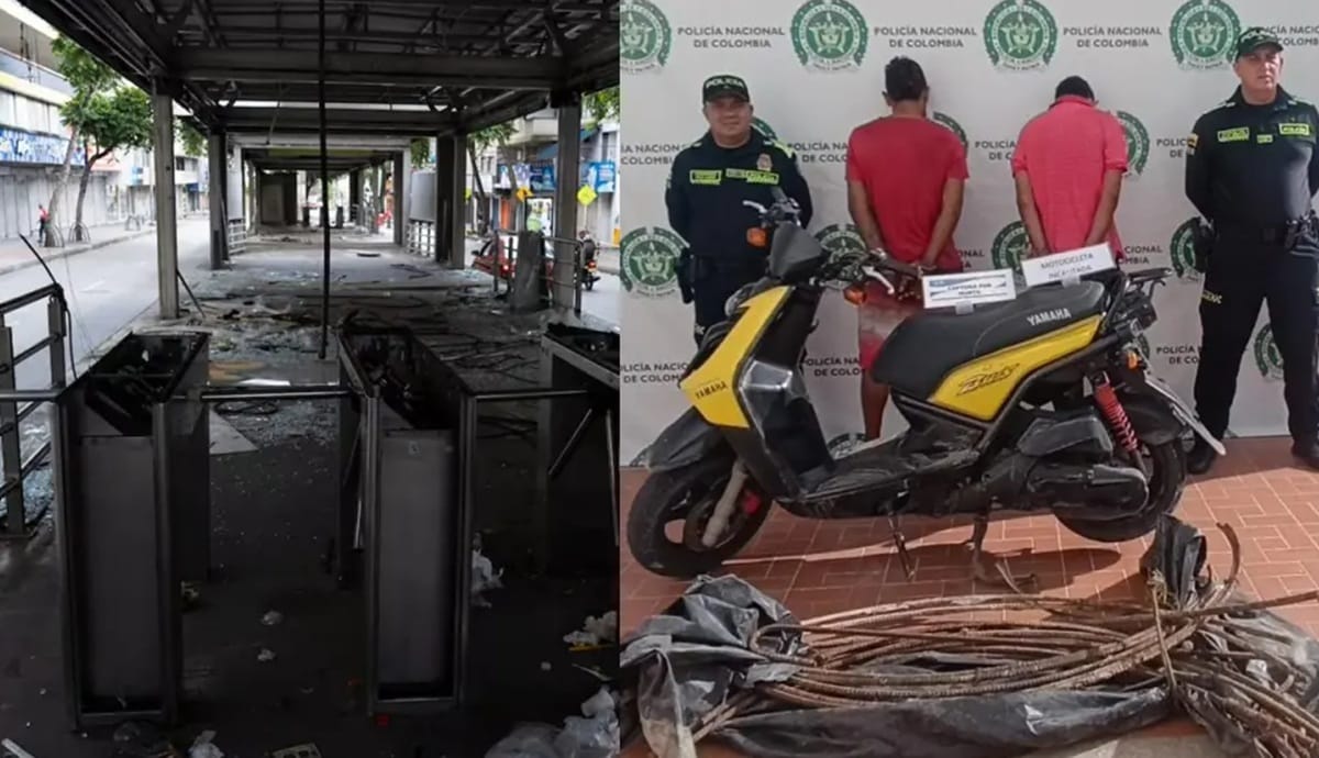 Ladrones de bienes de Metrolínea capturados con las manos en la chatarra
