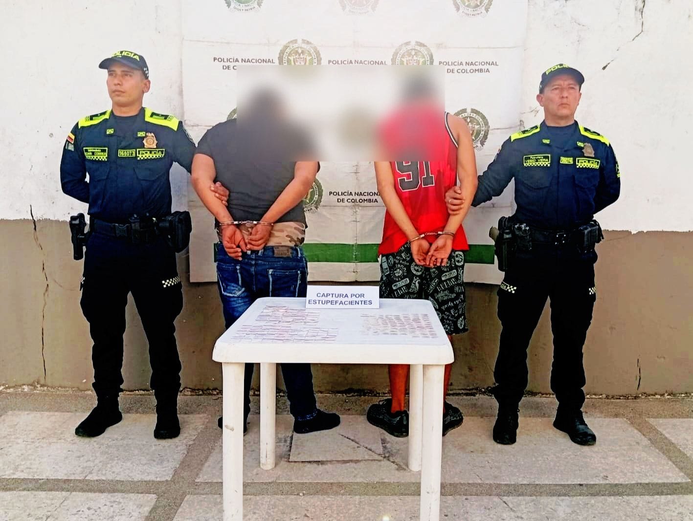 Dos capturados por tráfico de estupefacientes en Sabana de Torres