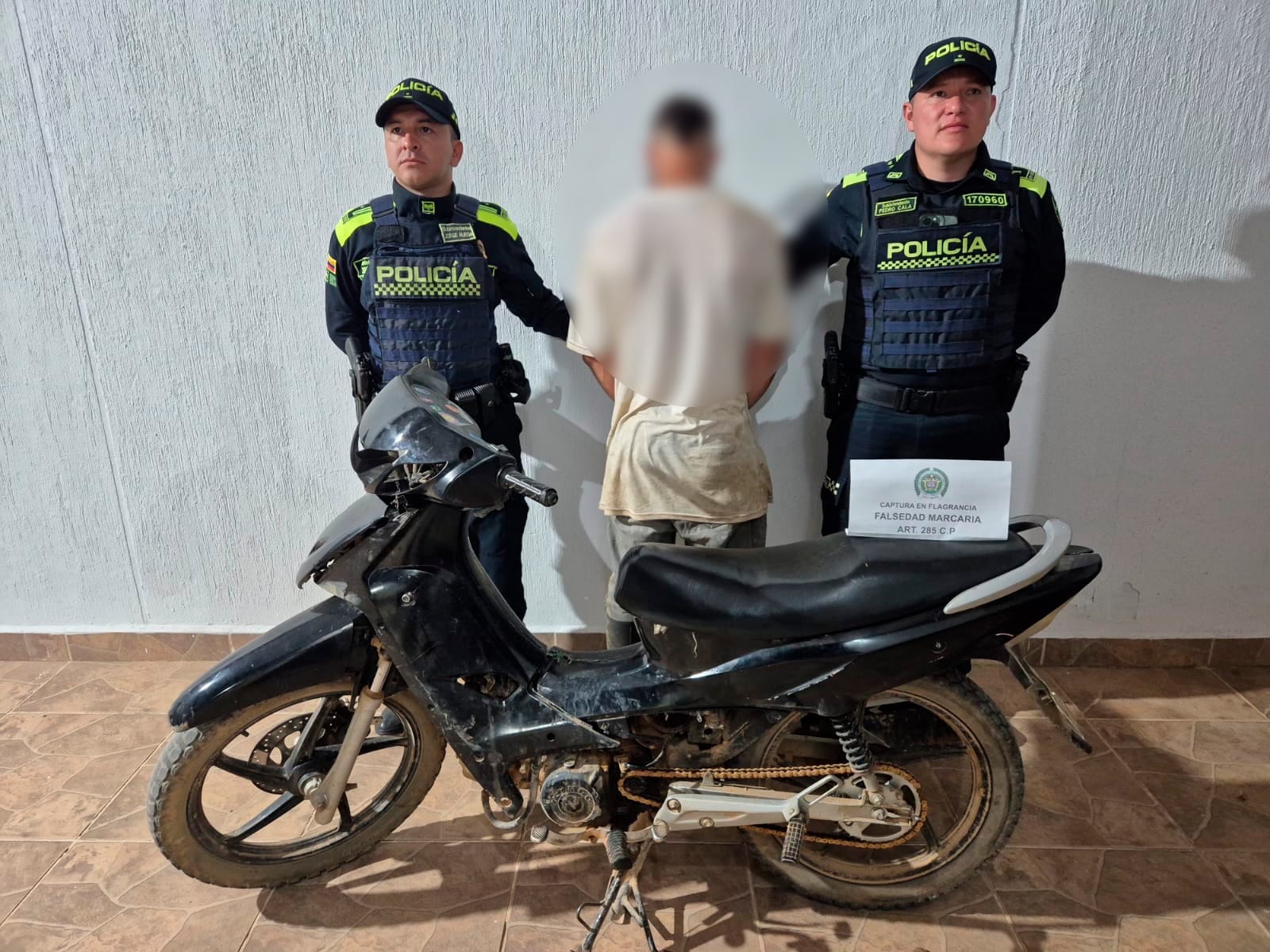 Hombre fue capturado por falsedad marcaria en Betulia