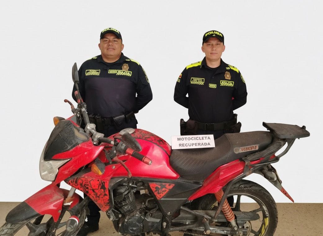 Policía de Santander recupera motocicleta hurtada en el 2021