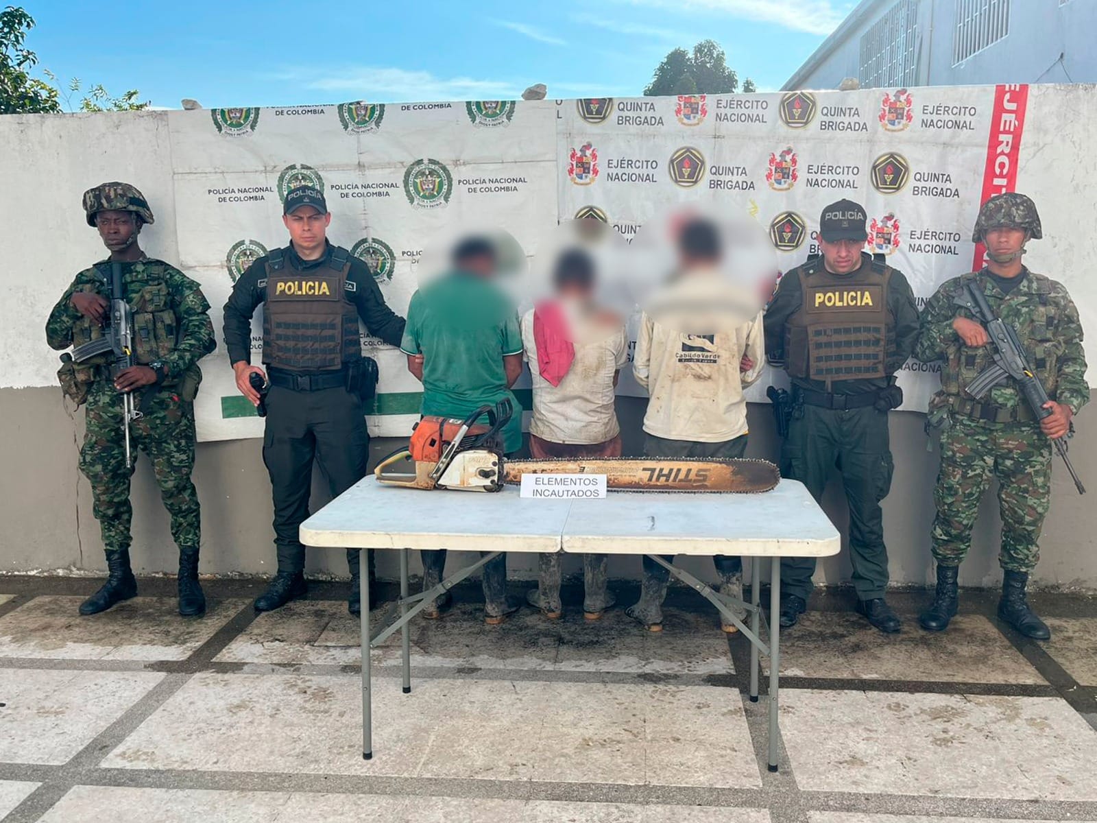Tres capturados por tala ilegal en zona rural de Sabana de Torres