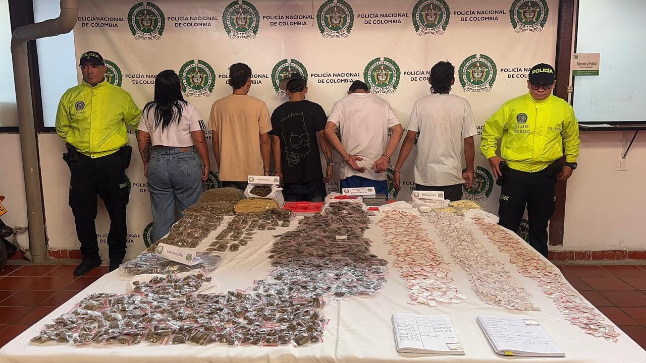 Golpe a 'Los del Sur': Cinco capturados y más de 4.000 dosis de droga incautadas en Bucaramanga