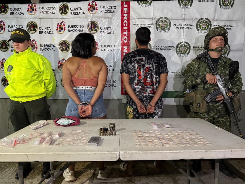 Golpe al crimen en Santander: caen “Estuco” y “Estela” con arsenal y droga