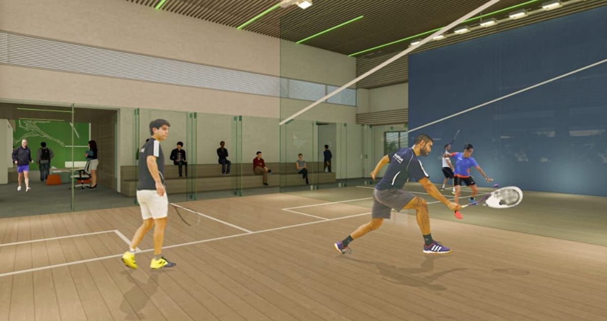 Canchas de squash en Acrópolis esperan que les enciendan la luz