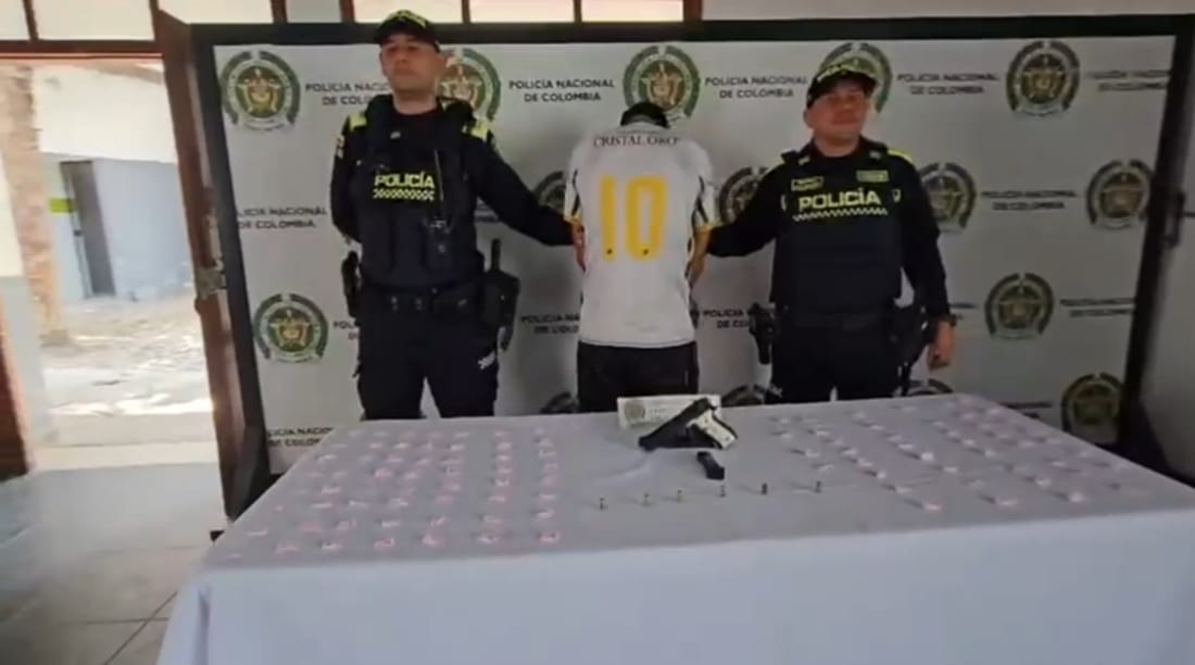 Con pistola traumática modificada fue atrapado vendedor de drogas en Girón