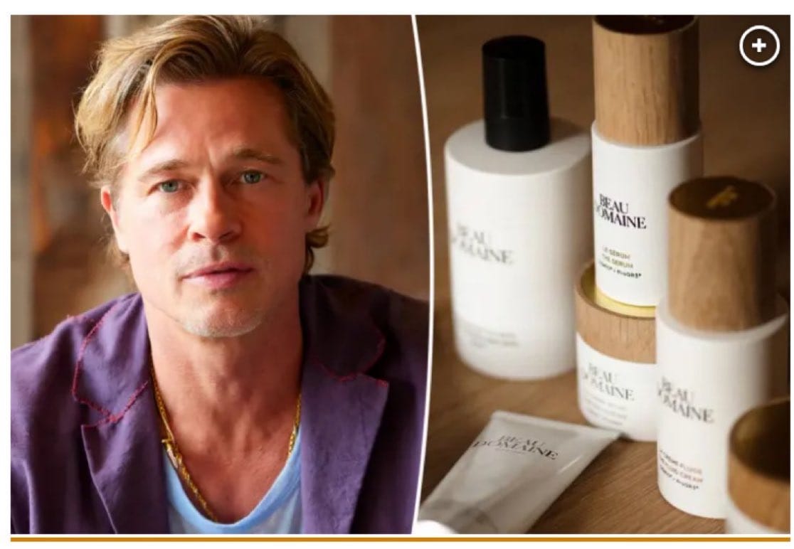 Demandan a Brad Pitt por el nombre de su marca de skincare