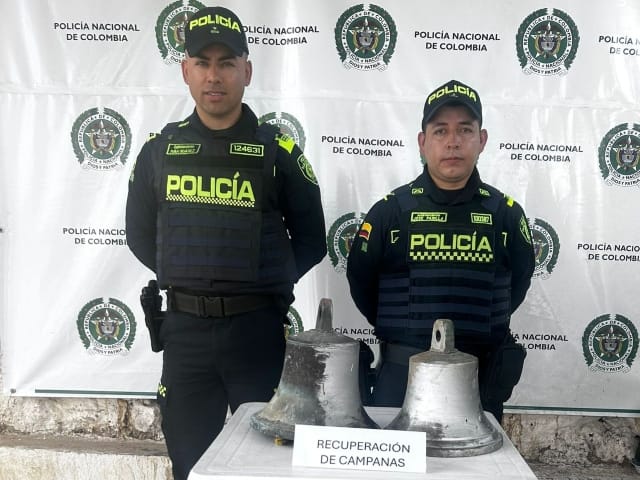 ¡Ni la fe se salva! Policía recuperó campanas robadas de cementerio en Santander