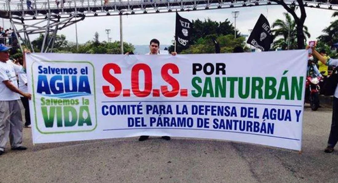 Protesta contra la explotación minera en Santurbán y fracking