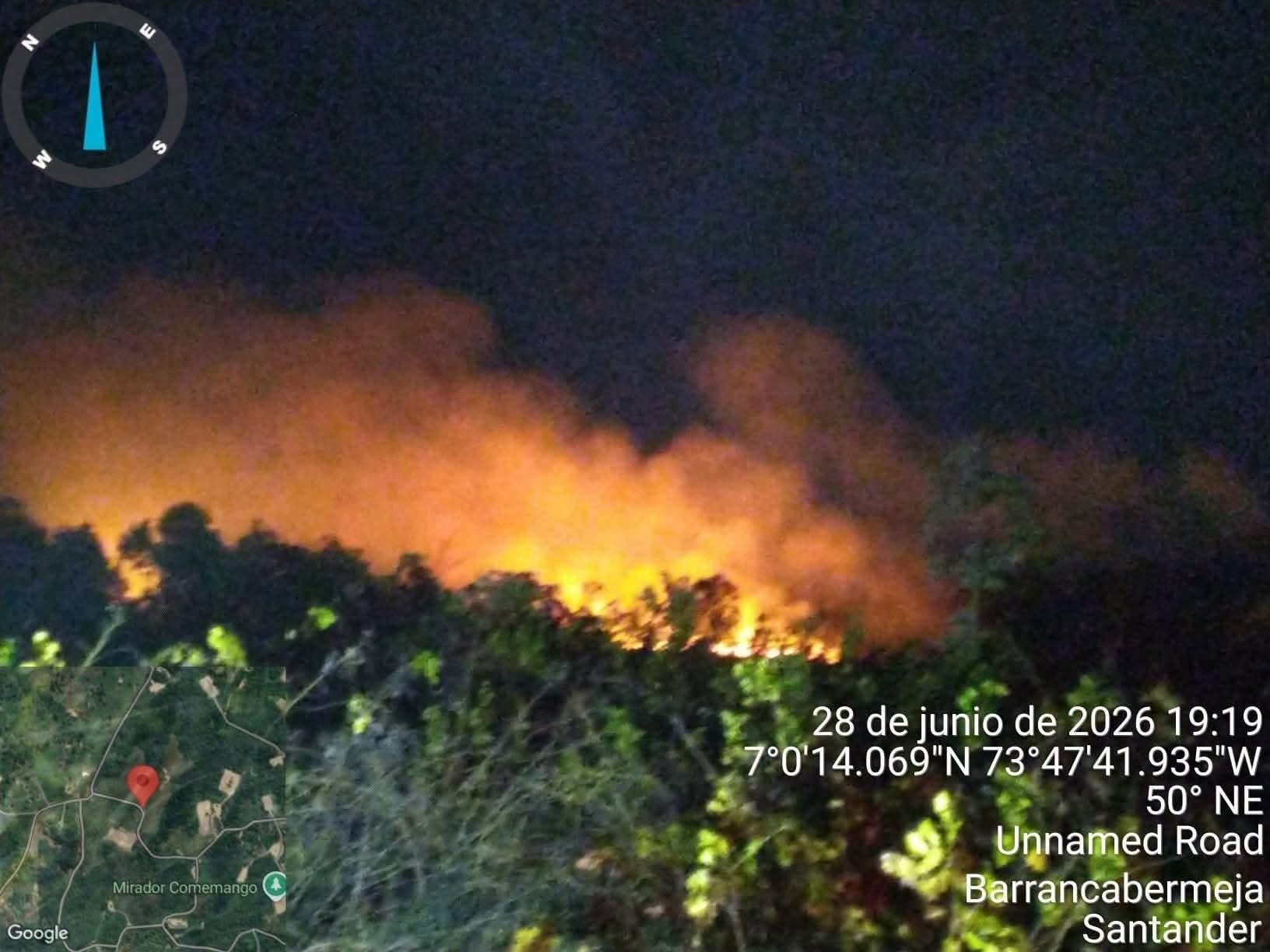 Incendio forestal arrasó con vasto terreno en Barrancabermeja