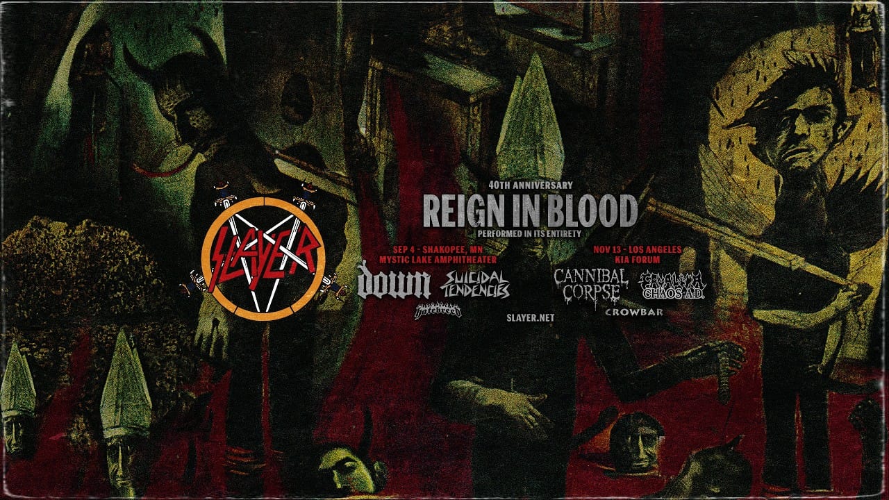 Slayer regresa a Colombia para celebrar los 40 años de ‘Reign In Blood’