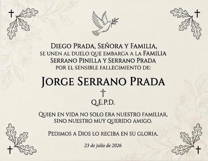 Jorge Serrano Prada murió en Venezuela
