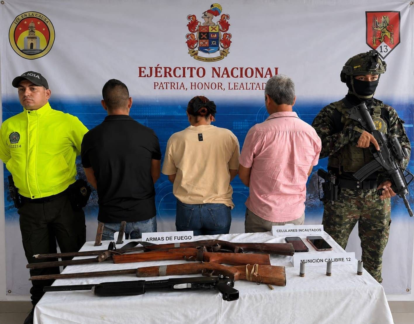 Caen tres presuntos miembros del ELN con armas y municiones