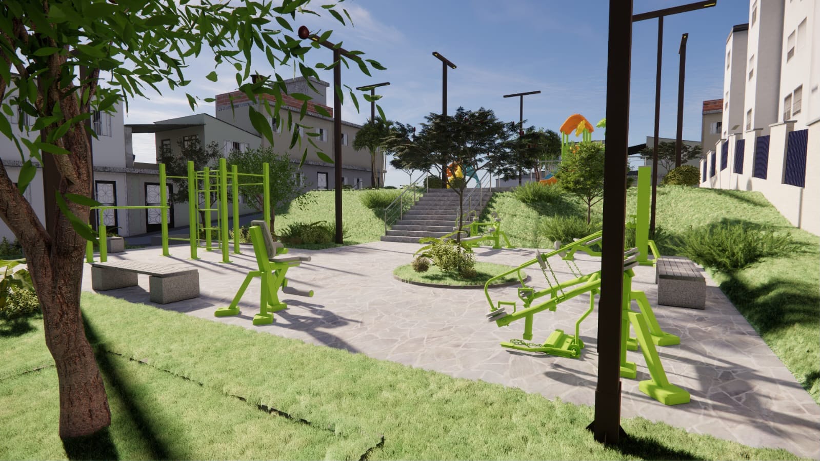 Recuperación con obras de  ornato para seis parques de Floridablanca