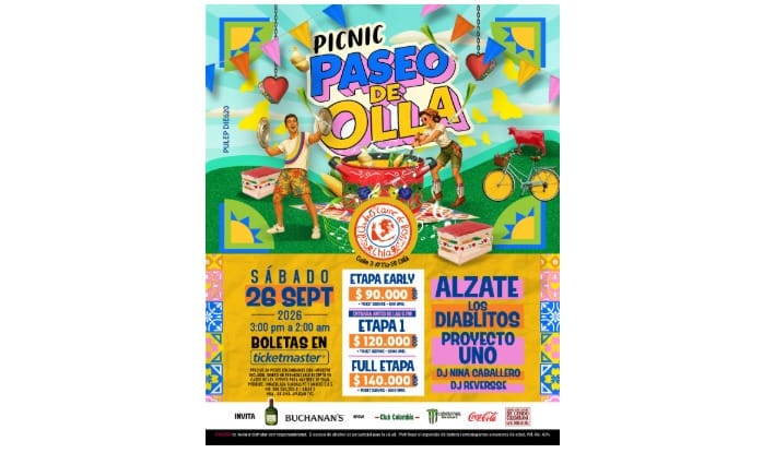 Picnic Paseo de Olla regresa a Andrés Carne de Res con Alzate, Los Diablitos y Proyecto Uno