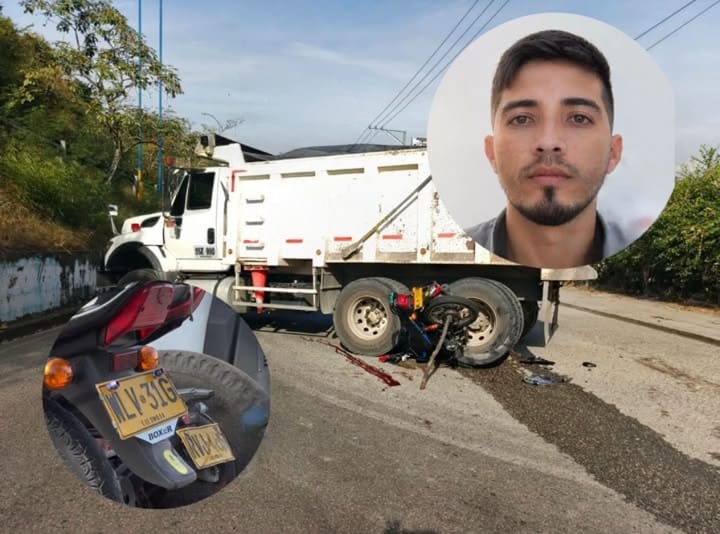 Motociclista quedó gravemente herido tras estrellarse contra una volqueta en Bucaramanga