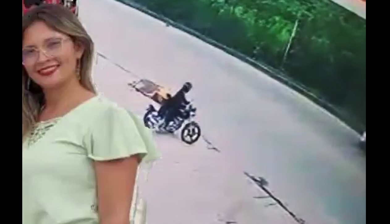 En cámara de seguridad quedó registrada la muerte de Yuleima Badillo al ser arrollada por motocicleta en Bucaramanga