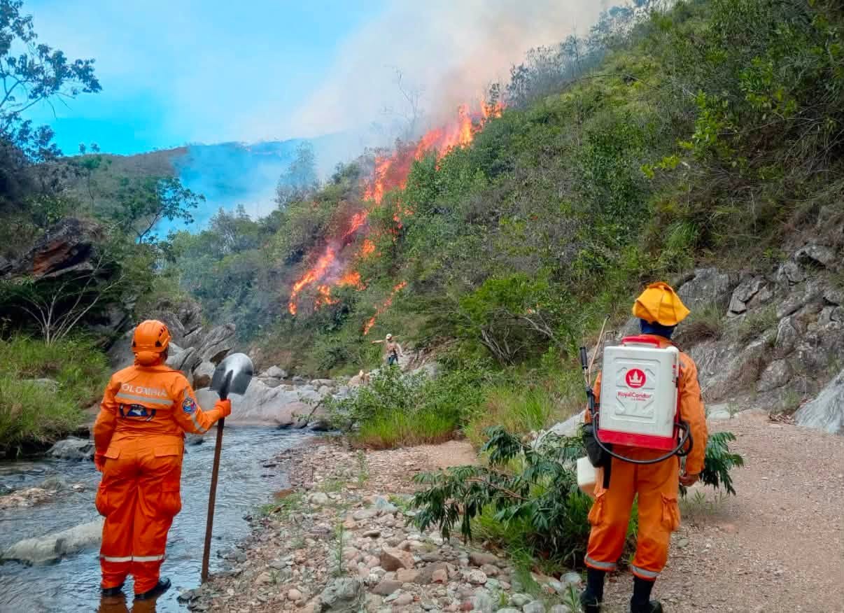 Vigilancia y trabajo especial de la Defensa Civil por incendios forestales en Santander
