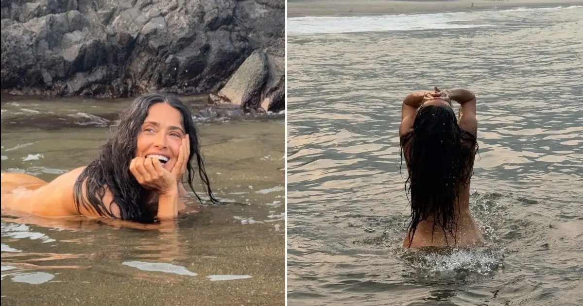 Salma Hayek celebra sus 60 años con atrevidas fotografías en el mar