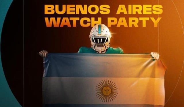 Los Miami Dolphins desembarcan en Argentina con su primera Watch Party oficial