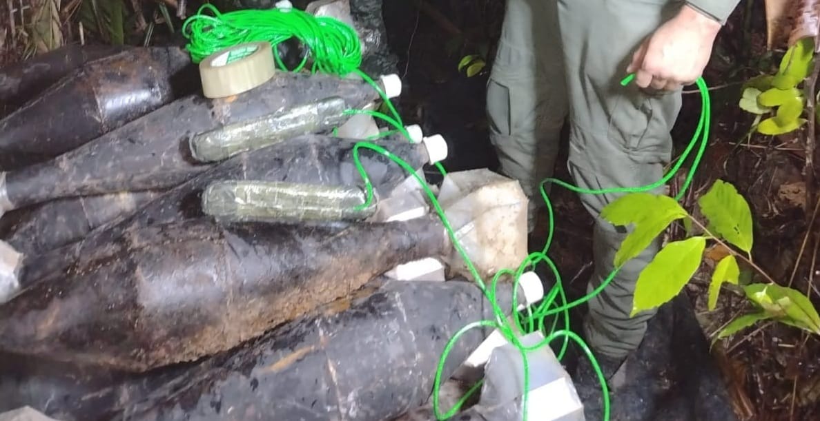 Arsenal de granadas decomisado al ELN y destruido de forma controlada